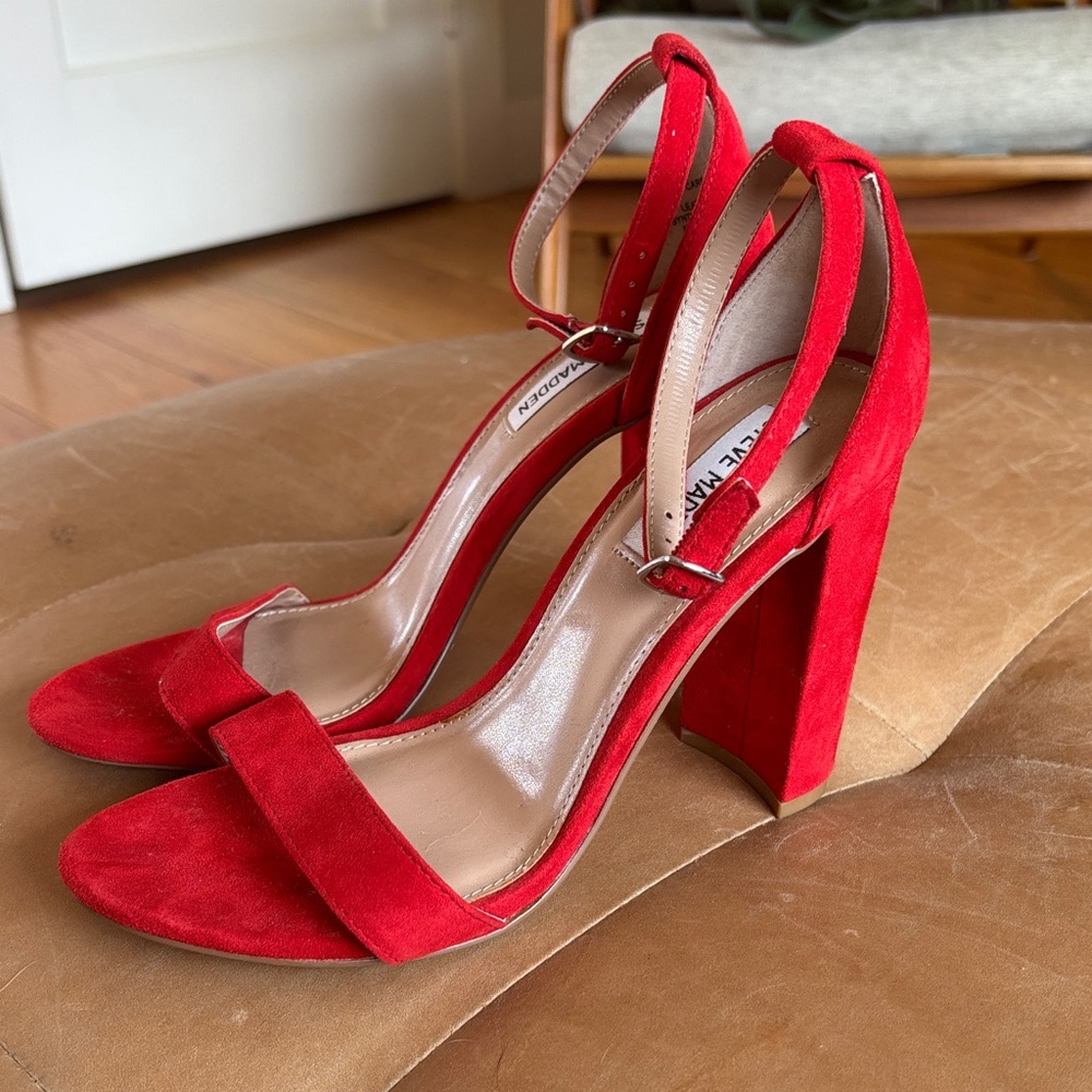 Steve Madden Red Suede Heels